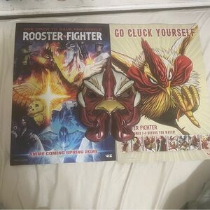 Rooster Fighter Bundle: Anime Poster & Mask 12x18 + 8x11 NEW 2025 2026